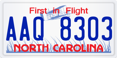 NC license plate AAQ8303