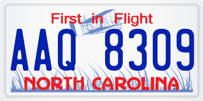 NC license plate AAQ8309