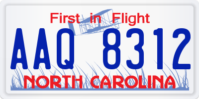 NC license plate AAQ8312