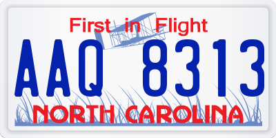 NC license plate AAQ8313