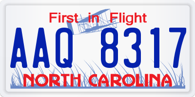 NC license plate AAQ8317