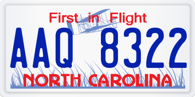 NC license plate AAQ8322