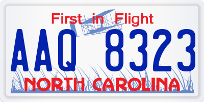 NC license plate AAQ8323