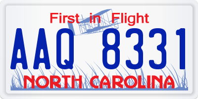 NC license plate AAQ8331