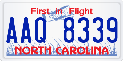 NC license plate AAQ8339