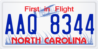 NC license plate AAQ8344