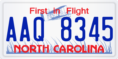 NC license plate AAQ8345