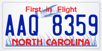 NC license plate AAQ8359
