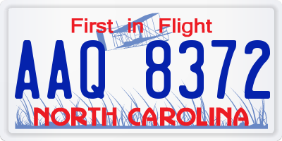 NC license plate AAQ8372