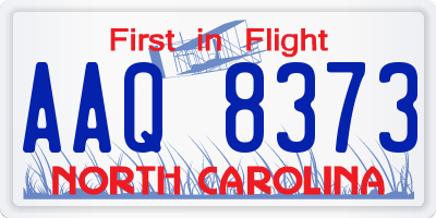 NC license plate AAQ8373