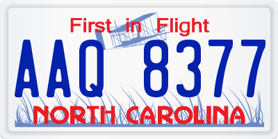NC license plate AAQ8377