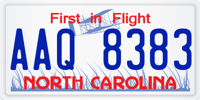 NC license plate AAQ8383