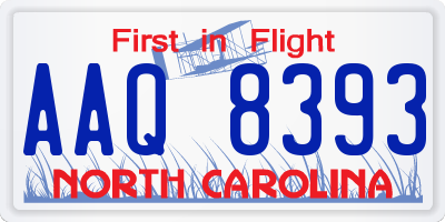 NC license plate AAQ8393