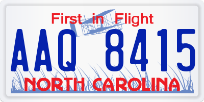 NC license plate AAQ8415