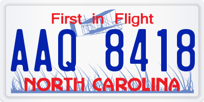 NC license plate AAQ8418