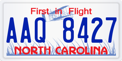 NC license plate AAQ8427