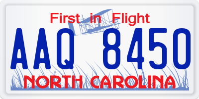 NC license plate AAQ8450