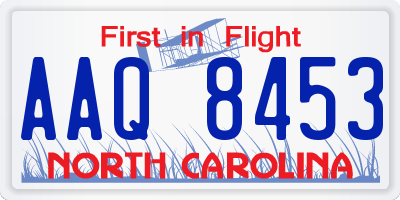NC license plate AAQ8453