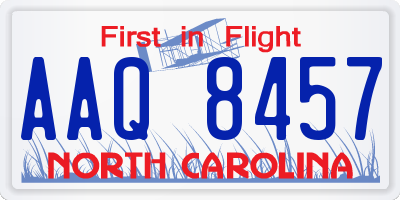 NC license plate AAQ8457