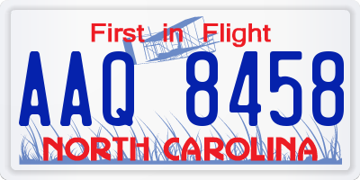 NC license plate AAQ8458