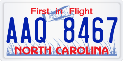 NC license plate AAQ8467