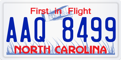 NC license plate AAQ8499