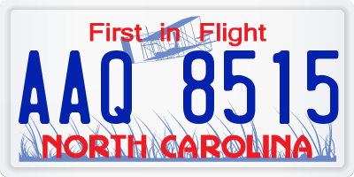 NC license plate AAQ8515