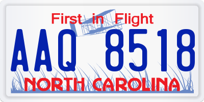 NC license plate AAQ8518