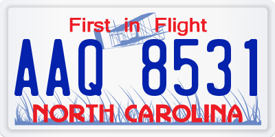NC license plate AAQ8531