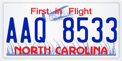 NC license plate AAQ8533