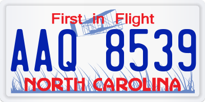 NC license plate AAQ8539