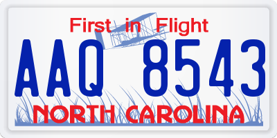 NC license plate AAQ8543