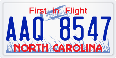 NC license plate AAQ8547