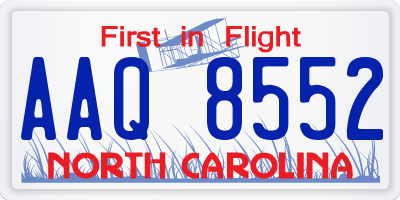 NC license plate AAQ8552