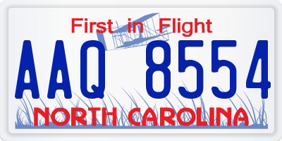 NC license plate AAQ8554