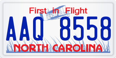 NC license plate AAQ8558