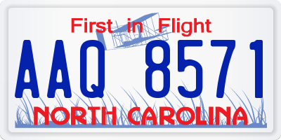 NC license plate AAQ8571