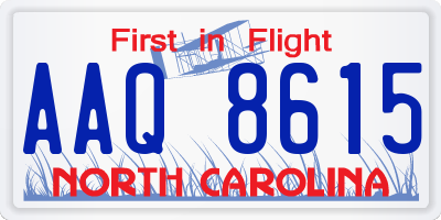 NC license plate AAQ8615