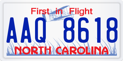 NC license plate AAQ8618