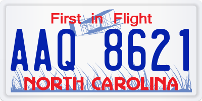 NC license plate AAQ8621