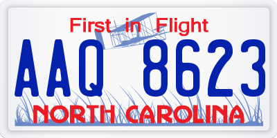 NC license plate AAQ8623