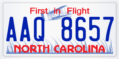 NC license plate AAQ8657