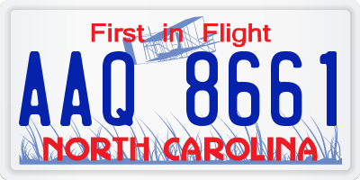 NC license plate AAQ8661