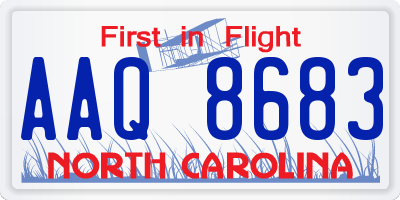 NC license plate AAQ8683