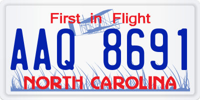 NC license plate AAQ8691