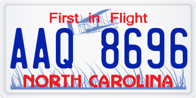 NC license plate AAQ8696