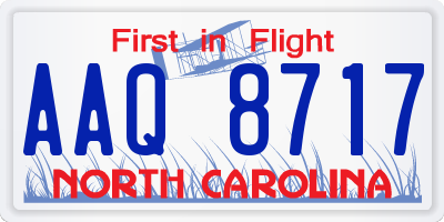 NC license plate AAQ8717