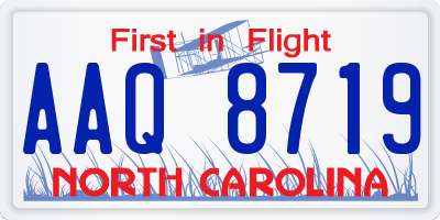 NC license plate AAQ8719