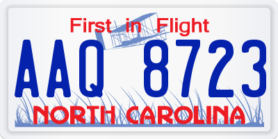 NC license plate AAQ8723