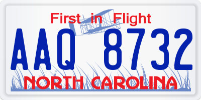 NC license plate AAQ8732